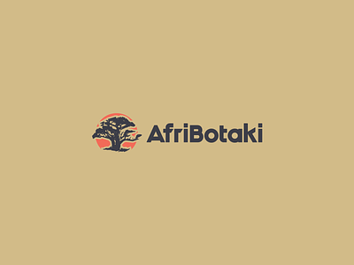 African store logo africa baobab bold design logo sun tree