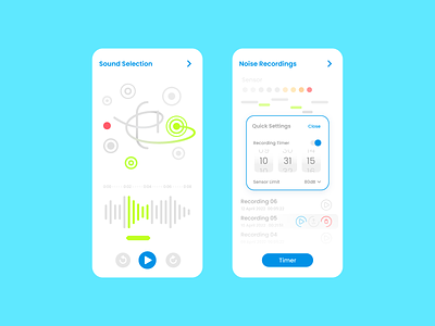 Sound App app concept design device microphone noise phone position record timer ui