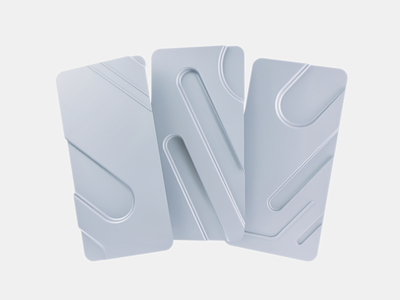 Abstract plates 3d abstract concept form idea plate plates render simple steel ui