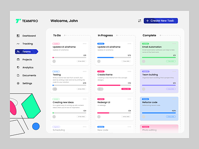 Tasks App app colors concept design manage productivity progress task team todo ui