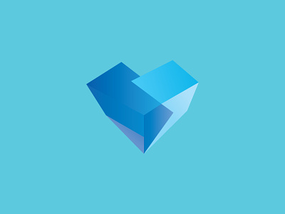 Crystal Heart blue crystal glass heart symbol