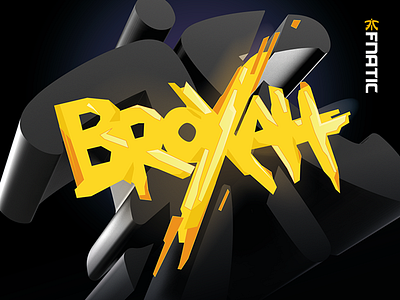 Fnatic Broxah broxah design fire fnatic gold lol mouse pad typography win