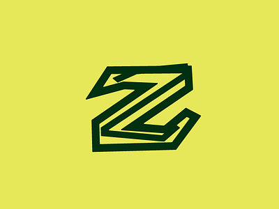 Z blue character letter lines logo symbol yellow z