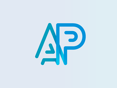 AP blue design logo outline simple