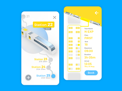 Train App 3d app queue reservation route station train ui