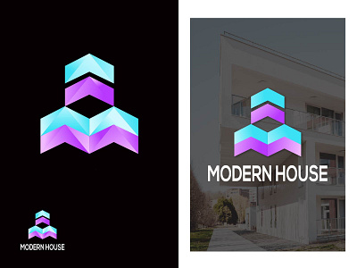 Modern House Logo - M letter logo - real estate logo design