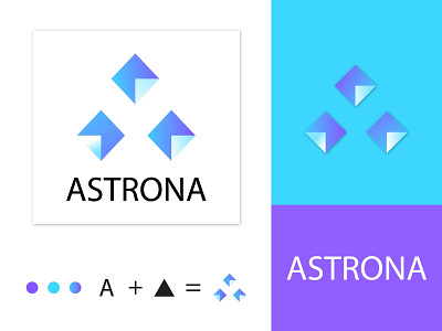 Astrona logo - modern initial A logo mark apps icon brand identity branding business logo colorful corporate custom logo design illustrator letter a logo lettering logo logo design logo ideas logo identity logo mark logo trends 2020 logos logotype modern a logo tech logo