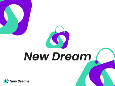 New Dream logo - Modern N logo design - Shopping logo