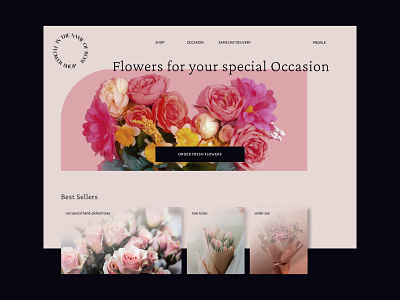 Landing Page for Flower Delivery branding cards design clean design design flower landing page landing page design minimal shop web web design webdesign website website design