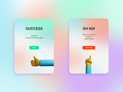 Flash Message 3d dailyui dailyui011 dailyuichallenge design error flash message hands success ui uidesign uiux webdesign