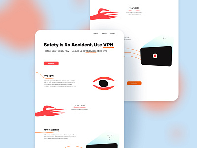 VPN service landing page concept concept design illustration landing landing page design ui uidesign uiux web webdesign webillustration websites