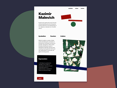 Malevich Exhibition Landing branding design exhibition graphic design landingpage malevich shapes suprematism ui web webdesign