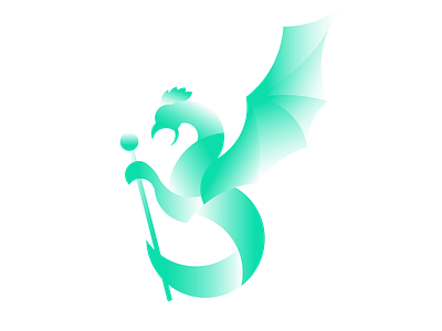 Dragon of Trsat 2d design gradient illustration logo mythical transparent vector