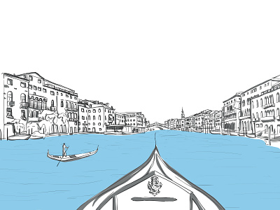 Venice no.4 2d architecture canals illustration vector venice