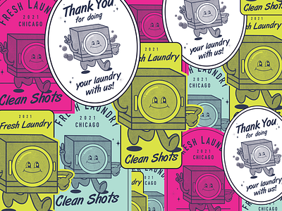 Fresh Laundry Stickers design graphic design illustration typography vector