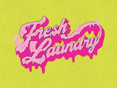 Fresh Laundry Lockup branding design graphic design illustration lettering lockup typography vector