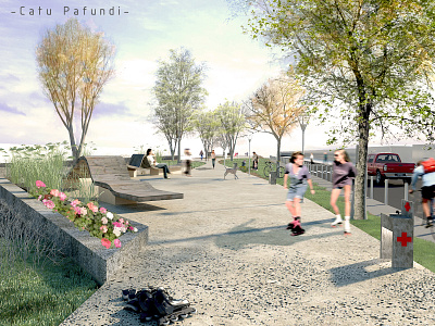 Pedestrian display. 3d artist 3d render 3d visualization 3dsmax architecture confort design exterior exterior design green park parks photoshop realistic 3d renders