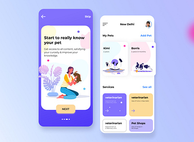 Fondle - Pet Care App design illustration ui ui design userinterface ux uxdesign