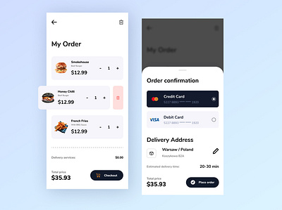 Minimal Fast Food Delivery App app design minimal ui ui design userinterface ux uxdesign