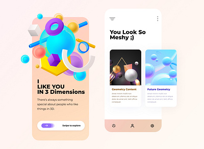 Exploration 3D Concept 3d app color concept illustration ui ui design userinterface ux uxdesign