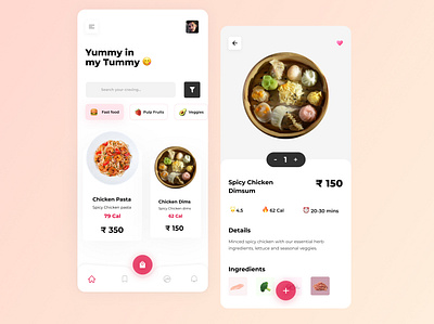 Crunch - Quickbite Food App app branding colorful design food app minimal ui ui design userinterface ux uxdesign