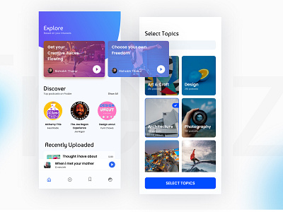 Trenz - Podcast App aesthetic app color colorful design gradient color gradient design typography ui ui design userinterface ux uxdesign vibrant