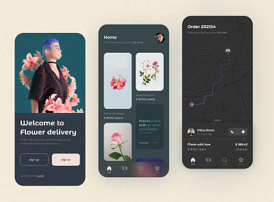 Bloom - Flower Delivery App app branding design illustration logo minimal ui ui design userinterface uxdesign