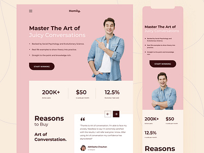 Homily - Website Landing Page Design