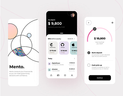 Mento - Finance App app branding design minimal ui ui design userinterface uxdesign
