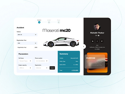Car Insurance - Dashboard UI app branding dashboard design minimal ui ui design userinterface uxdesign
