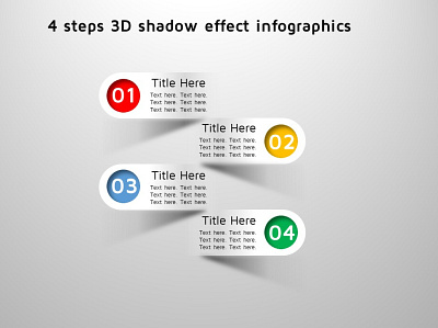 4 steps 3D shadow effect infographics branding illustration info graphics