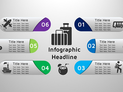 6 steps infographics branding illustration info graphics