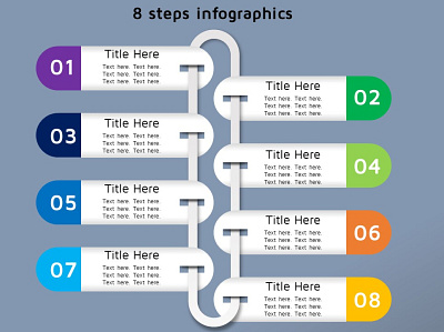 8 steps info-graphics branding design illustration info graphics logo vector