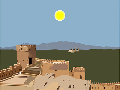 Nakhal Fort - Oman illustration nakhalfort oman