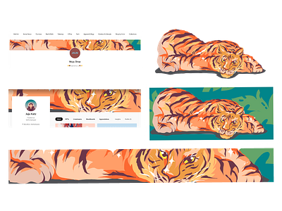 Tiger 2022 banner digital drawing illustration stock image vector illustration