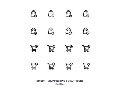 DOICON - Shopping Bag & Chart Icons Pack app icon basic icons ecommence ecommerce app essential icons flat icons glyph icons icon design line icons online shop online shopping icons pack online store icons pack pixel perfect shopping bag icons shopping chart icons svg icons ui design ui icons vector icon website icon