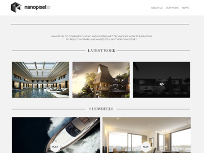 Website Nanopixel homepage 3d @chilli interface nanopixel webdesign