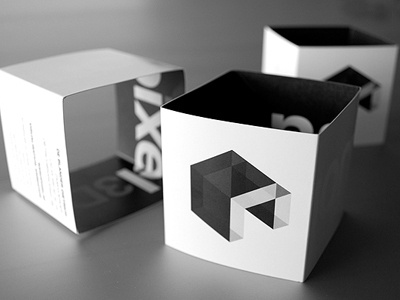 Nanopixel businesscards 3d @chilli bcard black businesscard chilli cube graphic print square