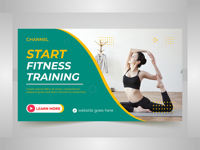 Video Thumbnail Template Design abstract business channel creative design digital marketing education fitness gaming thumbnails gym illustration kids social media vector video thumbnail