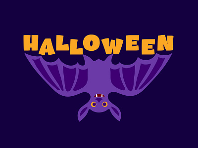halloween animal art bat character childish comic design halloween illustration vector