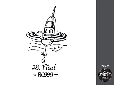 day28 inktober art bw character childish comic fish fishing illustration ink inktober inktober2020 river