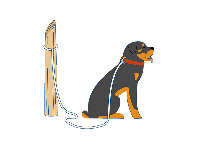 A dog animal art character childish comic dog flat flat illustration illustration vector