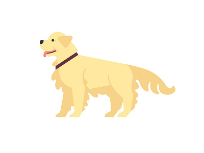 Rebound of Owen Davey's doggy, my vision animal character childish design dog golden retriever illustration logo pet retriever