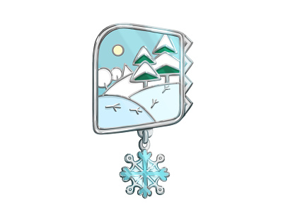 Color version of the badge childish design illustration logo snow winter
