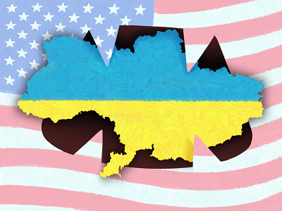 A hunter flag illustration politics teeth ukrain us usa war