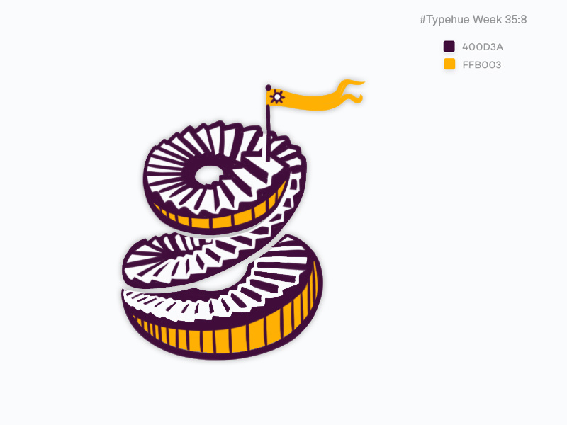 #Typehue Week 35: 8 typehueweek stairs stair stronghold flag eight illustration