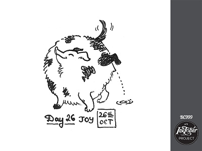 Day26 (inktober2017) bw caricature character comic dog illustration ink inktober inktober2017 joy nib pee