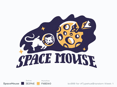 #Typehue Brandom 1 animal cheese cosmonaut design illustration logo moon mouse space star typehuebrandom