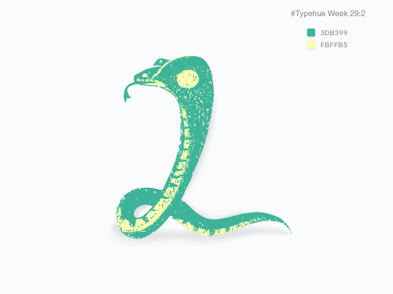 #Typehue Week 29: 2 number typehueweek stylization two illustration snake animal cobra 2