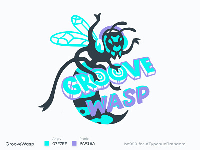 #Typehue 6 GrooveWasp dj groove insect lettering logo logotype music wasp